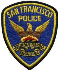SAN FRANCISCO CA. POLICE DEPARTMENT Shoulder Patch.