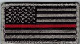 Thin Red Line Embroidered USA Flag Patch with VELCRO