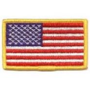 USA Uniform Flag Patches, Standard Military Size 3 3/8" x 2"