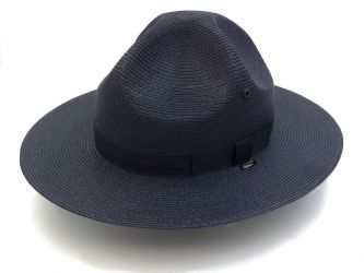 CAMPAIGN HAT, Double Brim STRAW - NAVY