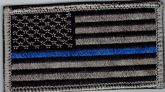 Thin Blue Line Embroidered USA Flag Patch