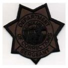 CALIFORNIA DEPARTMENT of CORRECTIONS "CDC" - Soft Badge Star - SERGEANT - Subdued